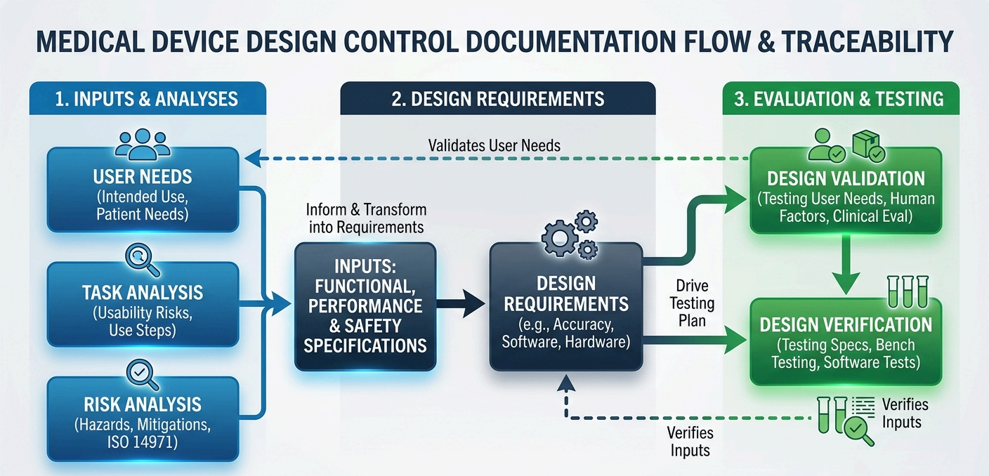 Medical Device Design Control Documentation Flow & Traceability